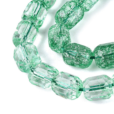 Transparent Crackle Glass Beads Strands GLAA-Q108-04A-04-1