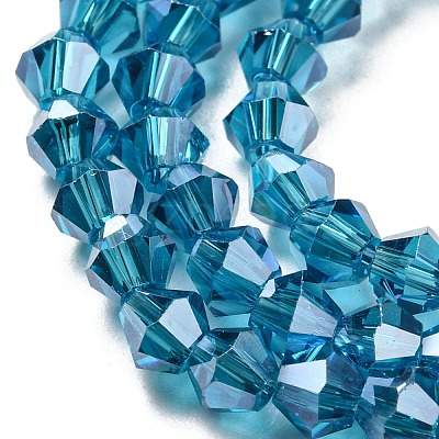 Transparent Electroplate Glass Beads Strands EGLA-A039-T4mm-A01-1