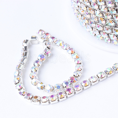Brass Rhinestone Strass Chains CHC-T001-SS14-02S-1