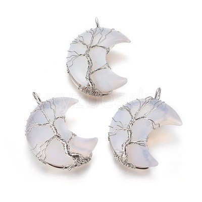 Opalite Tree of Life Wire Wrapped Pendants G-L520-E05-P-1