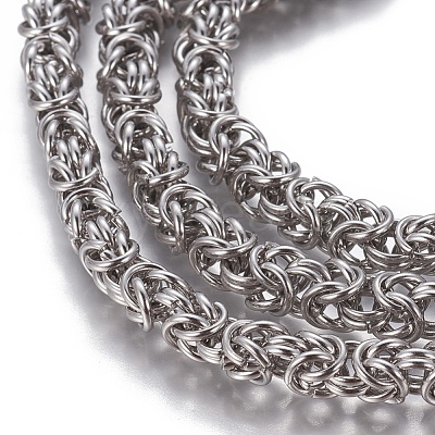 Tarnish Resistant 304 Stainless Steel Byzantine Chains CHS-P007-07P-01-1