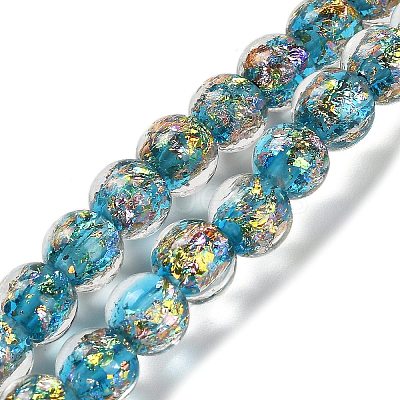 Handmade Dichroic Foil Glass Beads Strands DICH-U001-02G-1