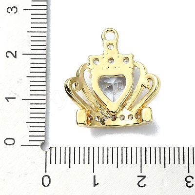 Rack Plating Real 18K Gold Plated Brass Micro Pave Cubic Zirconia Pendants KK-B084-18G-1