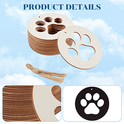 Unfinished Blank Wooden Big Pendants Kit WOOD-WH20014-003C-1