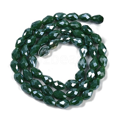 Opaque Solid Color Electroplate Glass Beads Strands LS-EGLA-N013-P6mm-B04-1