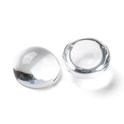 Transparent Half Round Glass Cabochons GGLA-R027-18mm-1