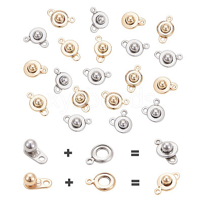 201 Stainless Steel Snap Clasps STAS-PH0019-43-1