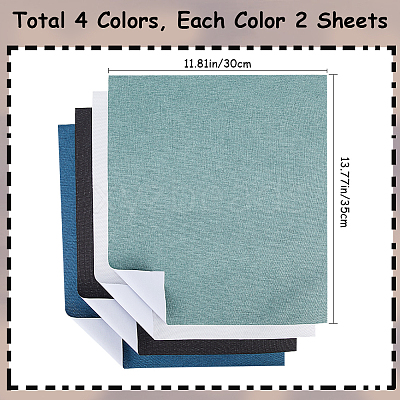 8 Sheets 4 Colors Linen Book Covers DIY-CP0010-67B-1