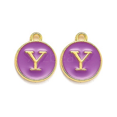 Golden Plated Alloy Enamel Charms LS-ENAM-Q437-12Y-1