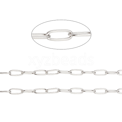 Tarnish Resistant 304 Stainless Steel Paperclip Chains CHS-F010-01H-P-1