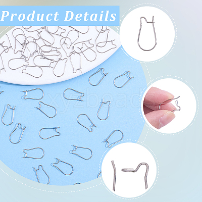 60Pcs 316 Surgical Stainless Steel Hoop Earrings Findings STAS-BBC0010-02-1