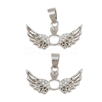 Brass Micro Pave Clear Cubic Zirconia Pendants CU-CBA6A75-08A-P-1