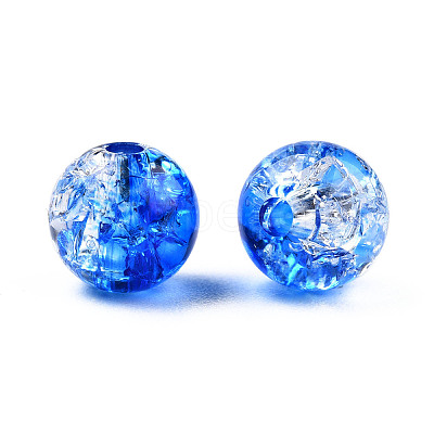 Transparent Crackle Acrylic Beads CACR-N002-21-1