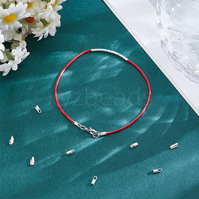 12Pcs Column Sterling Silver Cord Ends STER-BC0004-48B-1