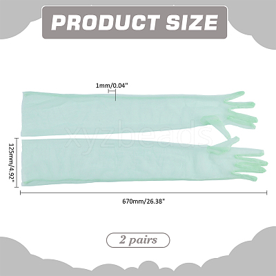2 Pairs Tulle Gloves AJEW-ME0001-72-1