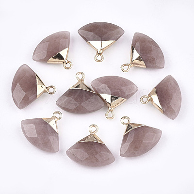 Electroplate Natural Strawberry Quartz Pendants G-T112-04B-1