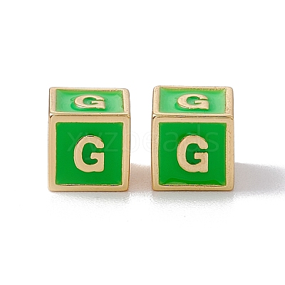 Rack Plating Brass Enamel Beads KK-B060-04G-02G-1