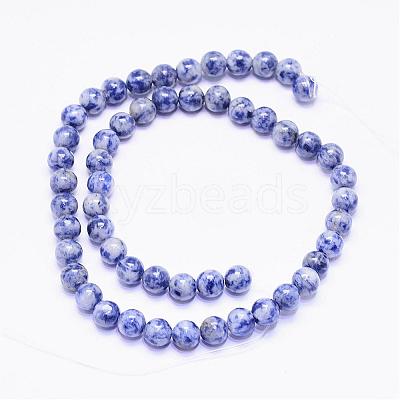 Natural Blue Spot Jasper Bead Strands G-F425-26-1