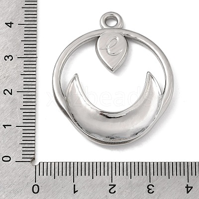 Moon 304 Stainless Steel Pendant Cabochon Setting STAS-P454-10P-1