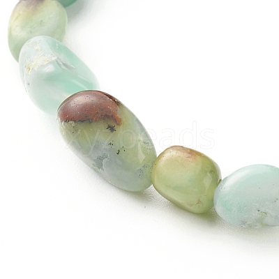 Natural Chrysoprase Nuggets Beads Bracelet for Men Women BJEW-JB06667-1