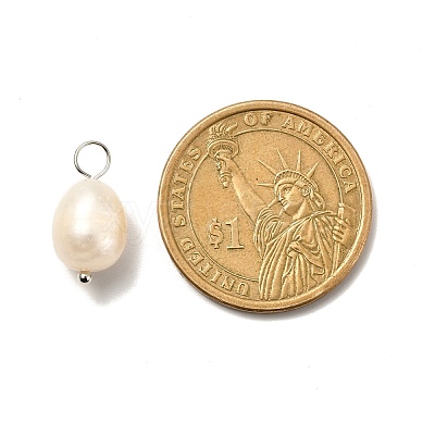 Natural Cultured Freshwater Pearl Pendants PALLOY-JF00942-03-1