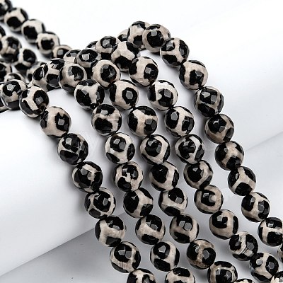 Tibetan Style Turtle Back Pattern dZi Beads G-H1454-1-1