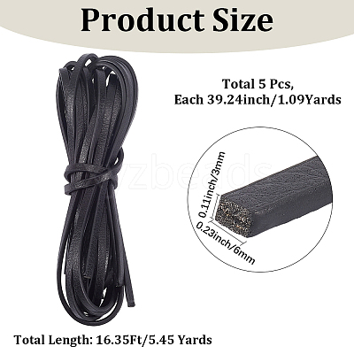 5Pcs Microfiber PU Leather Cords WL-CL0001-13A-01-1