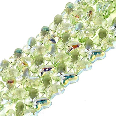 Baking Paint Electroplate Transparent Glass Beads Strands EGLA-Q136-03A-05-1