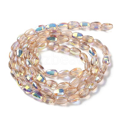 Transparent Electroplate Glass Beads Strands GLAA-Q099-F01-10-1