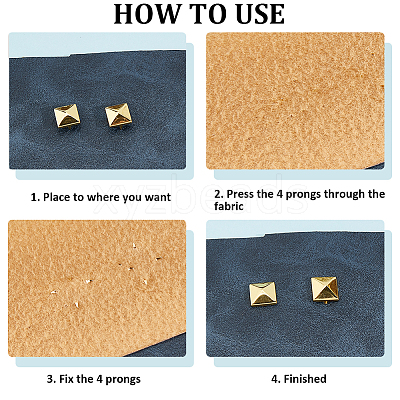 200Pcs Iron Studs Rivets IFIN-GF0001-63G-1
