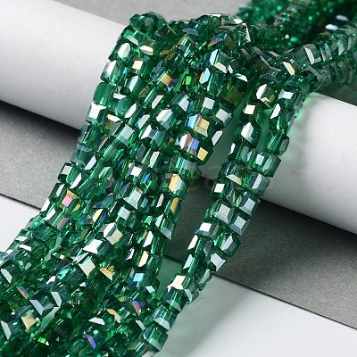 Electroplate Glass Bead Strands EGLA-J028-4x4mm-AB14-1
