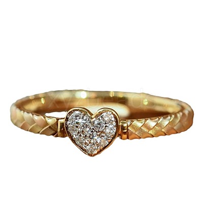 Heart 925 Sterling Silver Micro Pave Clear Cubic Zirconia Finger Rings FS-WGC3F33-01-1