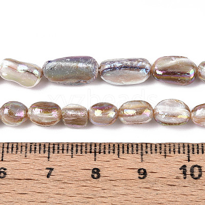 Electroplated Natural Freshwater Shell Beads Strands SHEL-T020-33-1