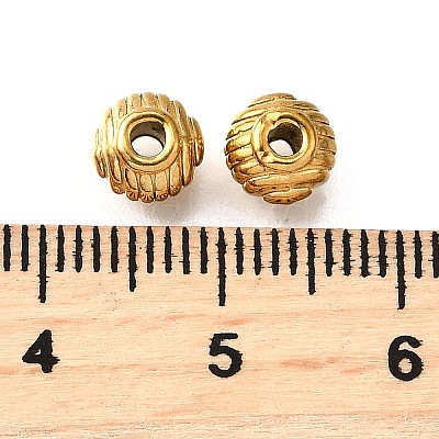 304 Stainless Steel Corrugated Beads STAS-V009-12E-G-1