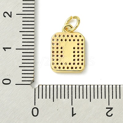 Rack Plating Brass Micro Pave Clear Cubic Zirconia Charms KK-G501-01T-G-1