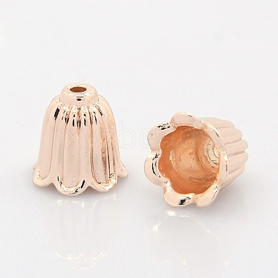 Nickel Free & Lead Free Rose Gold Alloy Bead Caps PALLOY-J471-62RG-FF-1
