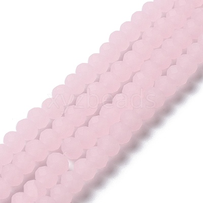 Imitation Jade Solid Color Glass Beads Strands EGLA-A034-J8mm-MD-M-1