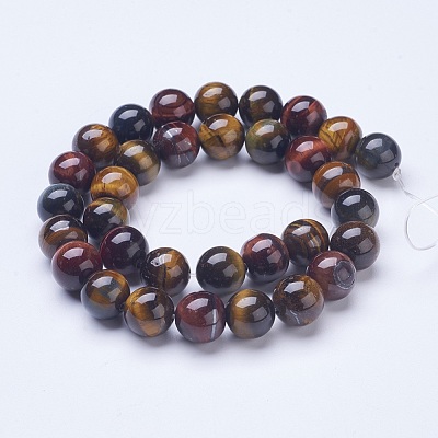 Natural Multi-Color Tiger Eye Beads Strands G-D855-07-12mm-1