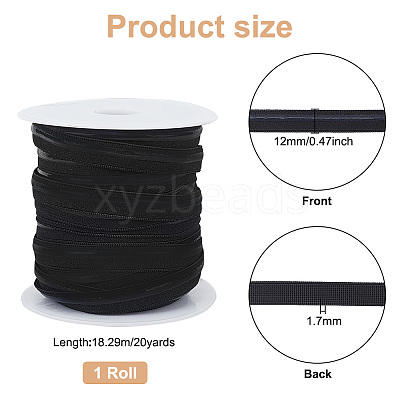 20 Yards Flat Polyester Non-Slip Elastic Band OCOR-WH0082-72A-1