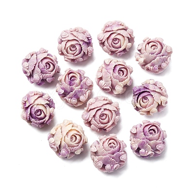 Synthetic Coral Dyed Carved Beads SHEL-D001-01C-1