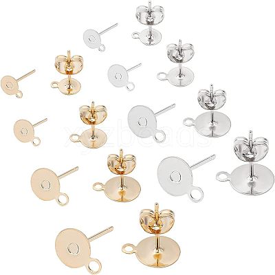 304 Stainless Steel Stud Earring Findings STAS-UN0015-23-1