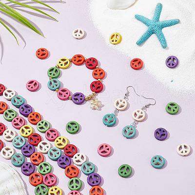 4 Strands Synthetic Turquoise Dyed Beads Strands G-BC0001-54B-03-1