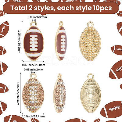 20Pcs 2 Styles Alloy Rhinestone Pendants FIND-SC0022-78-1