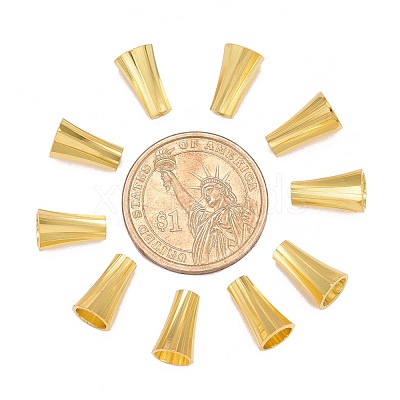 Golden Brass Bead Cone Caps X-KK-E362-G-1