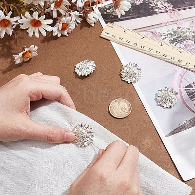 8Pcs 1-Hole Alloy Rhinestone Shank Buttons BUTT-NB0001-96S-1