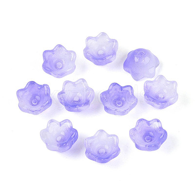 Transparent Two Tone Spray Painted Glass Bead Caps A-GLAA-Q089-002B-004-1