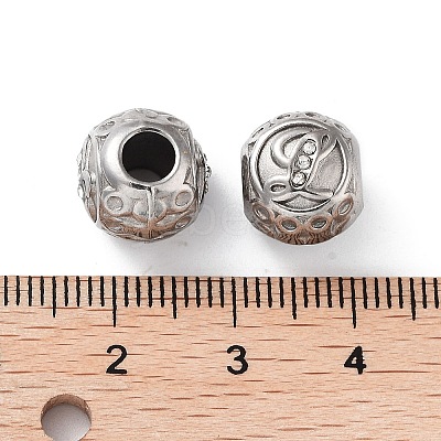304 Stainless Steel Rhinestone European Beads STAS-A092-10L-P-1
