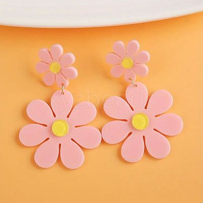 Acrylic Dangle Stud Earrings FS-WGE0E39-03-1