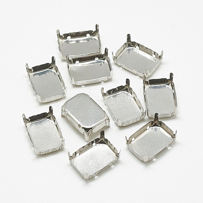 Non-Tarnish 201 Stainless Steel Sew on Prong Settings STAS-T032-05-8x10mm-1