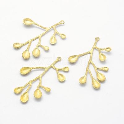 Brass Pendant Enamel Settings KK-F721-124C-RS-1